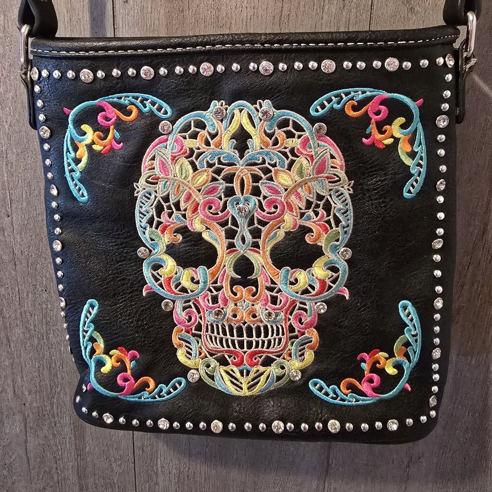 Montana West Crossbody Conceal Carry Jewels Skull Design